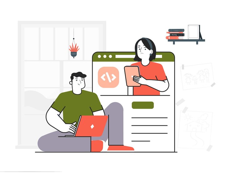 Ilustración moderna de diseño plano de la gestión presenta amp marketing digital