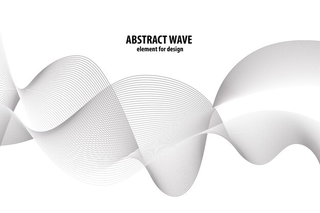Ilustración moderna de fondo abstracto de curva en blanco y negro