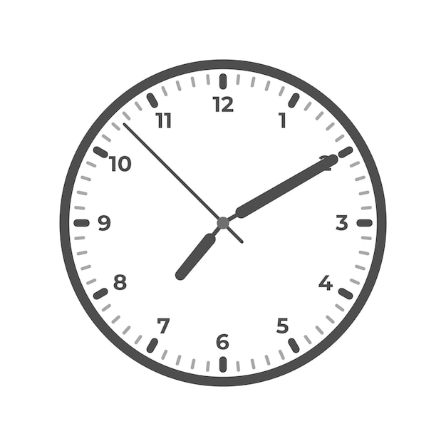 Ilustración moderna de un reloj redondo en estilo minimalista