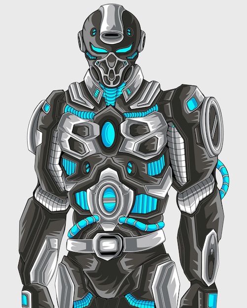 Vector ilustración moderna de robots transformadores