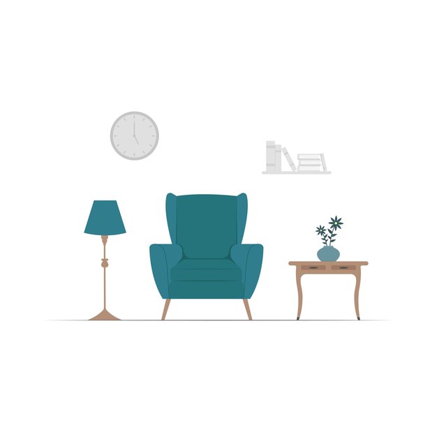 Ilustración moderna de la sala de estar
