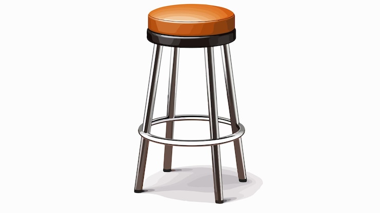 Vector ilustración moderna de un taburete de bar sobre un fondo blanco