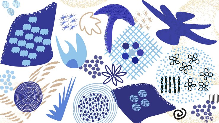 Ilustración moderna de varios tipos de recursos gráficos abstractos de moda dibujado a mano Doodle
