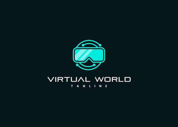 Ilustración moderna Virtual World Simulation Video Games logo design