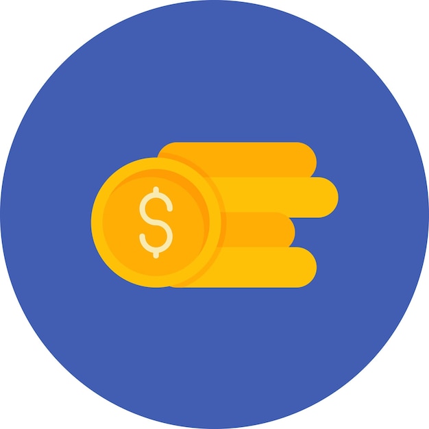 Ilustración de la moneda plana