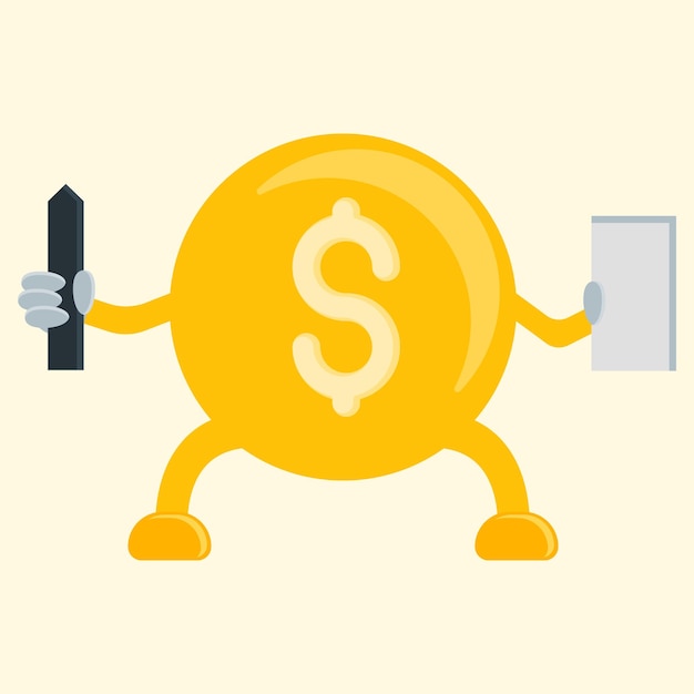 Ilustración de moneda plana