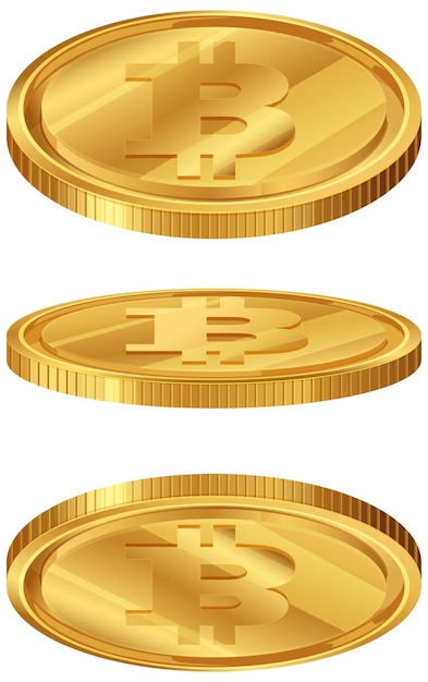 Ilustración de las monedas de criptomoneda de oro