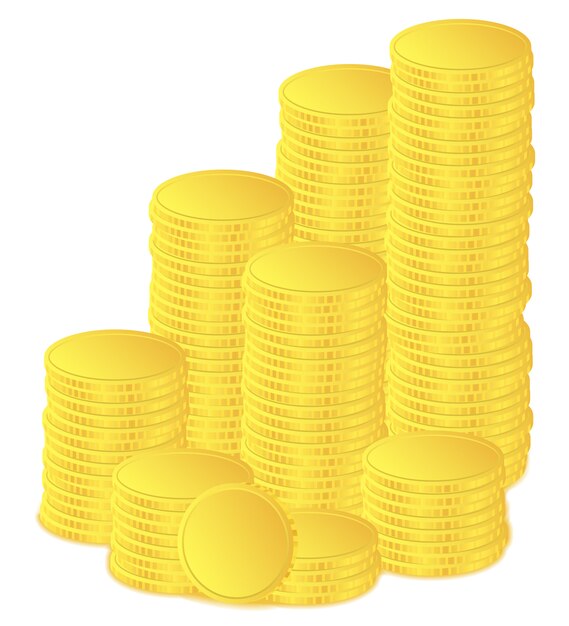 Ilustración de monedas de oro