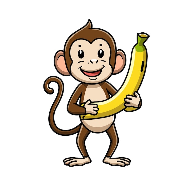 Vector ilustración mono cara amp cuerpo fondo blanco