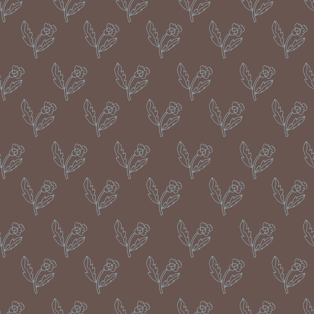 Ilustración monocromática floral sin costuras