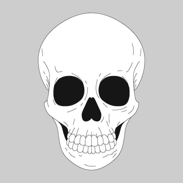 Vector ilustración monocromática del vector del cráneo calavera de azúcar el día de los muertos tatuaje