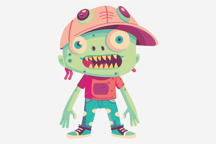 Ilustración del monstruo verde vectorial
