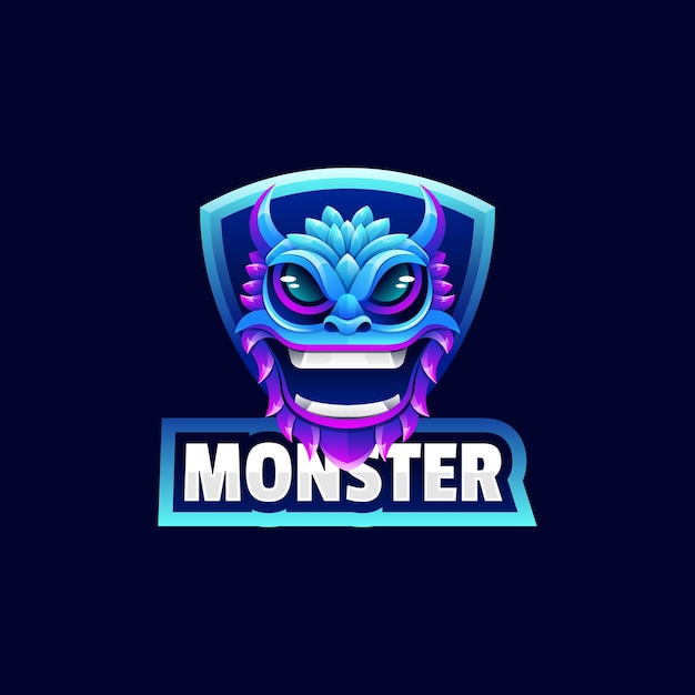 Ilustración monstruosa y colorida y logotipo de Esport