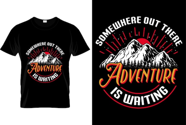 Ilustración de montaña aventura al aire libre gráfico vectorial para diseño de camiseta