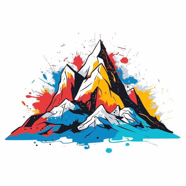 Vector ilustración de la montaña con estilo de arte pop