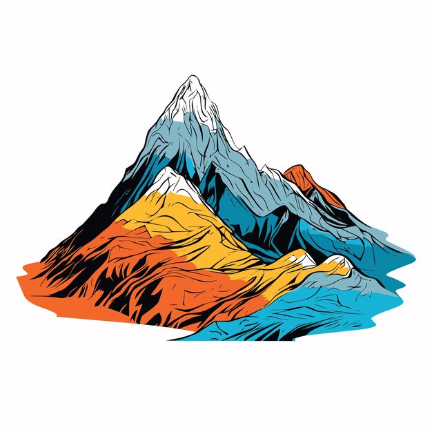 Vector ilustración de montaña con estilo pop art