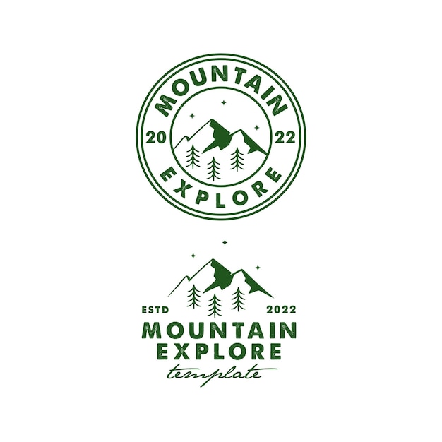 Vector ilustración de montaña para logo montaña explorar vector premium