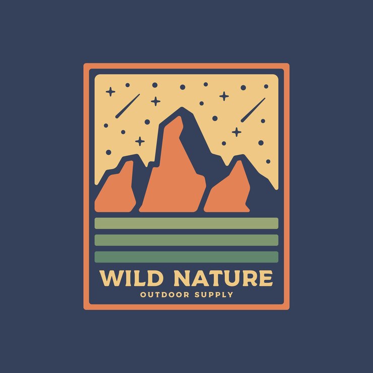 Ilustración de montaña logotipo al aire libre Gráfico vectorial para marca