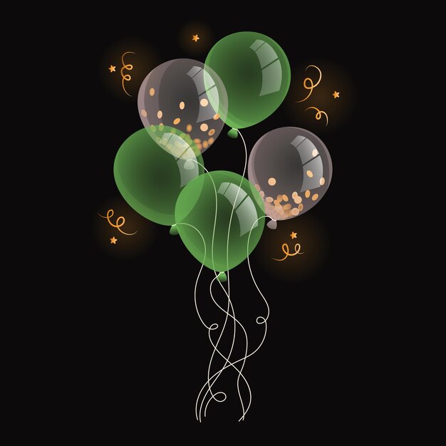 Vector ilustración de un montón de globos ilusteración de globos globos verdes y blancos