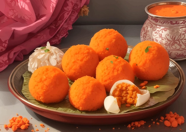 Vector ilustración de motichoor laddu