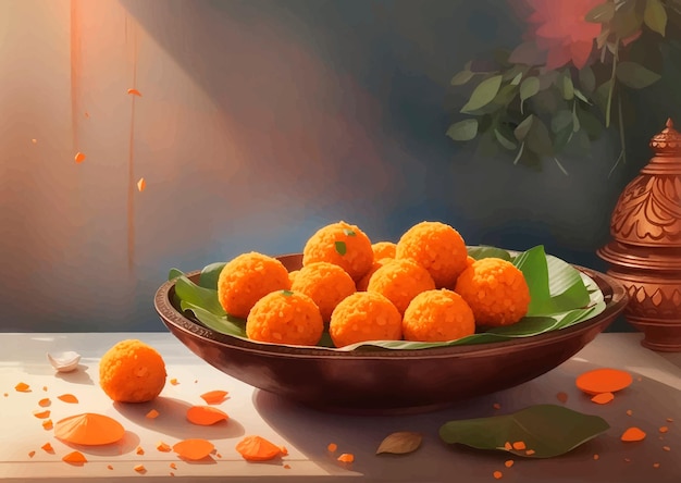 Vector ilustración de motichoor laddu