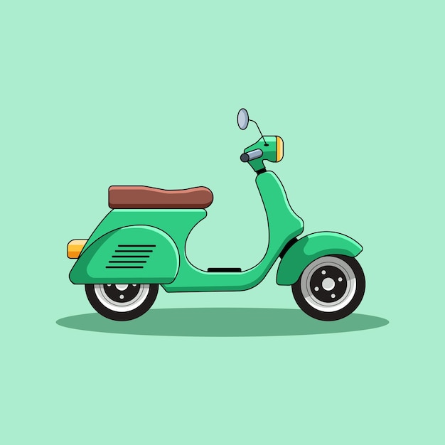 Ilustración de moto en color verde vector gratuito