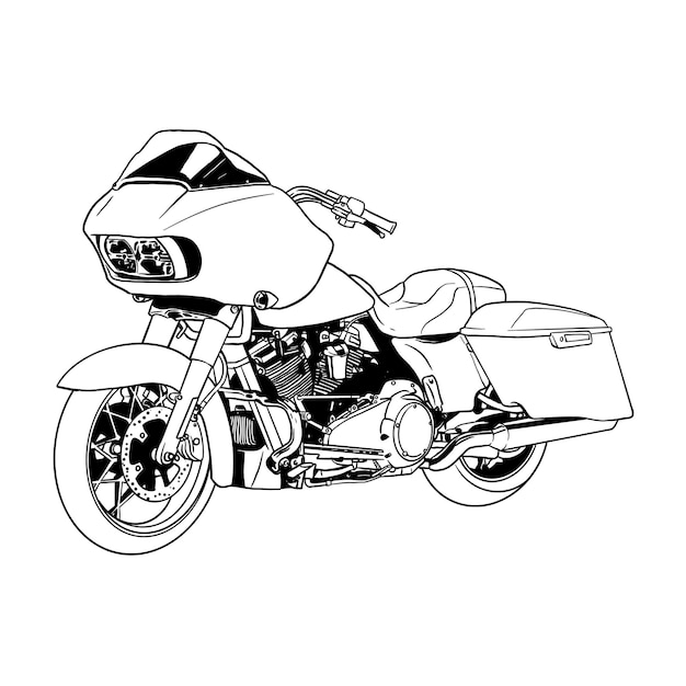 Ilustración de motocicleta aislada con fondo blanco