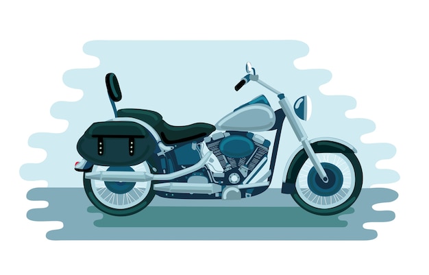 Ilustración de la motocicleta americana de la vieja escuela