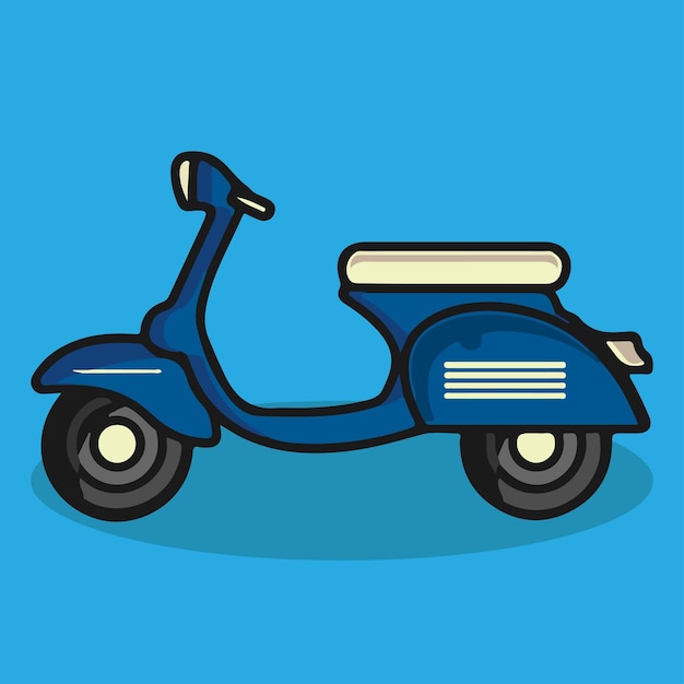 Ilustración de una motocicleta azul