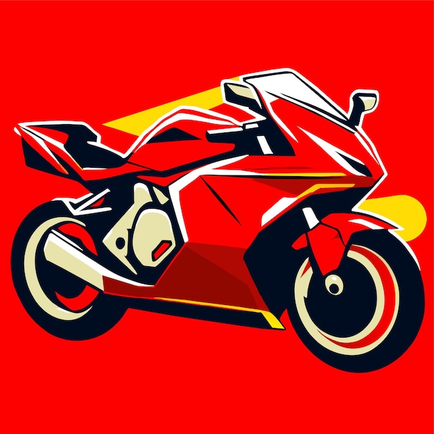 Vector ilustración de una motocicleta en color rojo