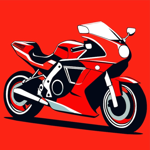 Vector ilustración de una motocicleta en color rojo