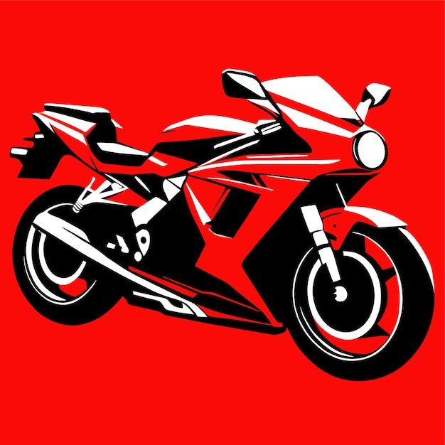 Vector ilustración de una motocicleta en color rojo