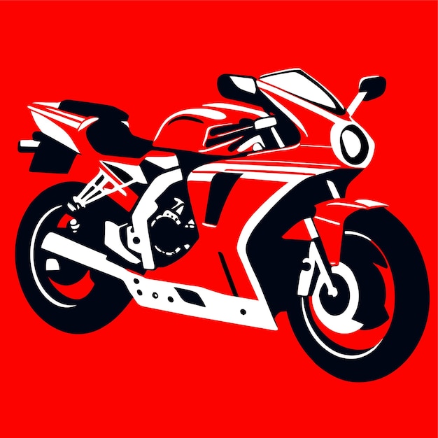 Vector ilustración de una motocicleta en color rojo