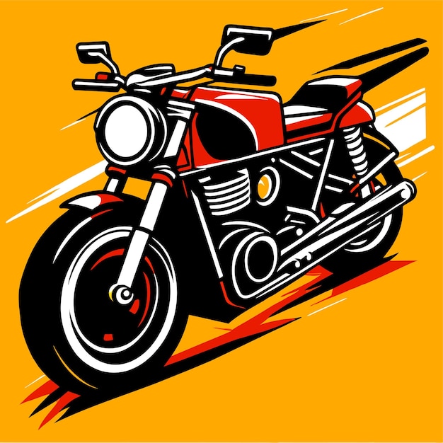 Vector ilustración de una motocicleta en color rojo