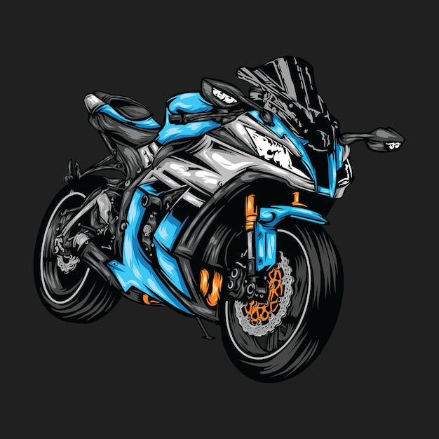 Vector ilustración de motocicleta en color sólido