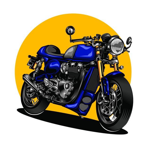 Ilustración de motocicleta con color sólido.