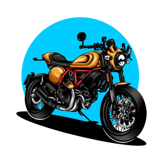 Ilustración de motocicleta con color sólido.