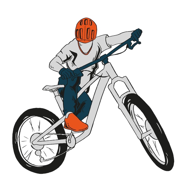 Ilustración de motocicleta de montaña de motocross