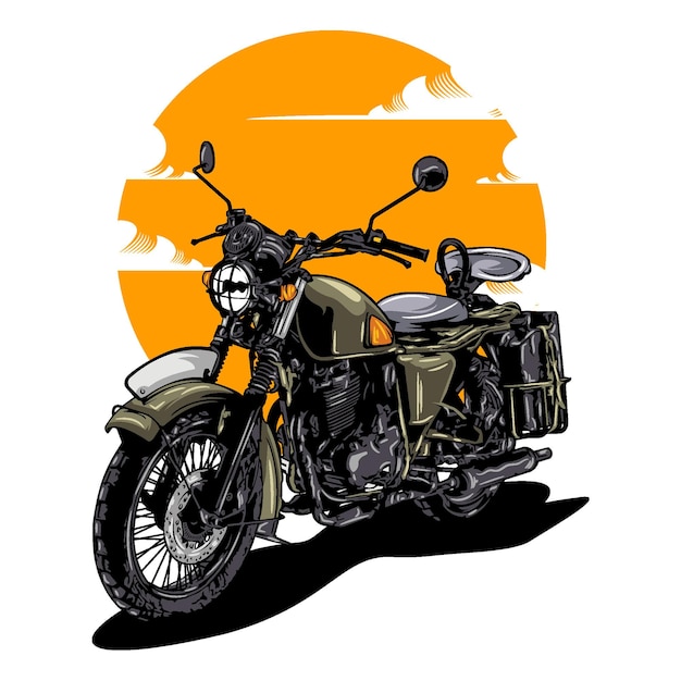 Ilustración de motocicleta retro vintage