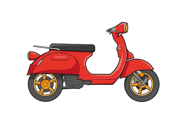 Ilustración de motocicleta scooter en diseño plano