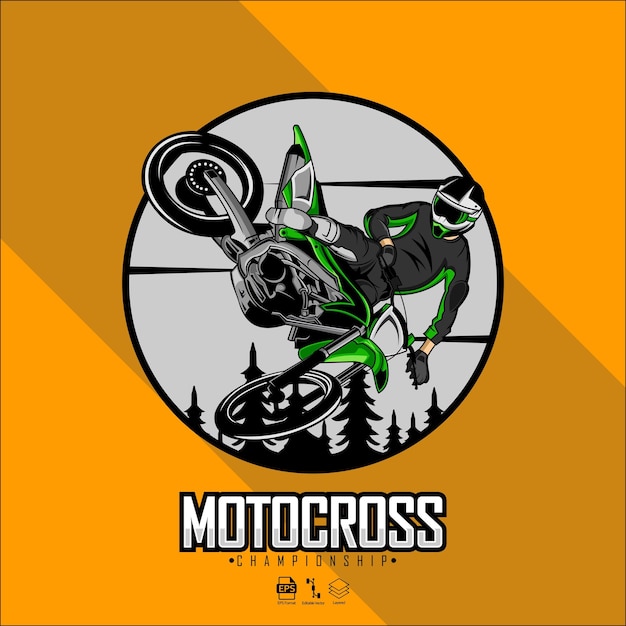 Ilustración de motocross con fondo amarillo