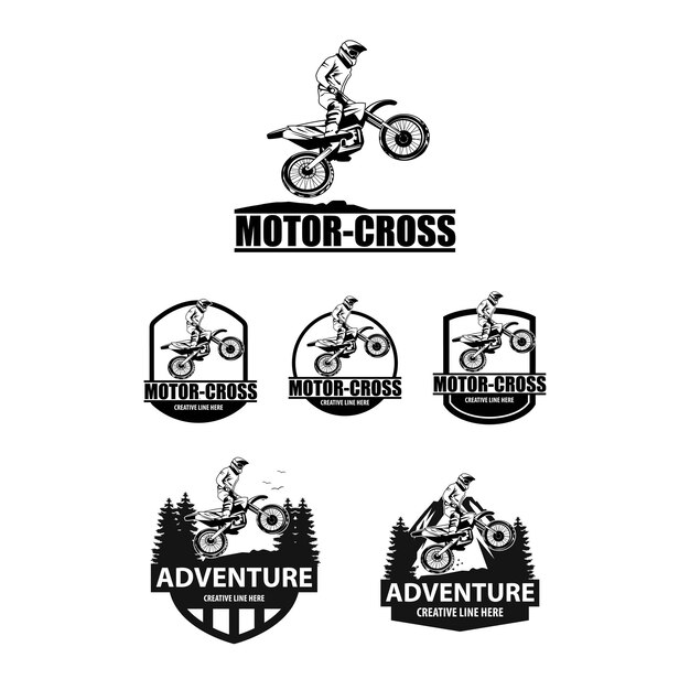 Vector ilustración de motocross del logo deportivo