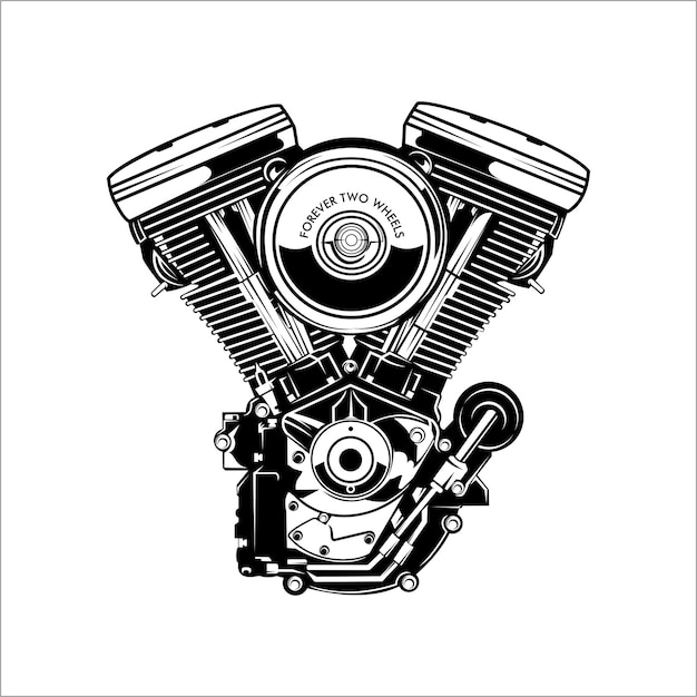 Ilustración del motor de la motocicleta