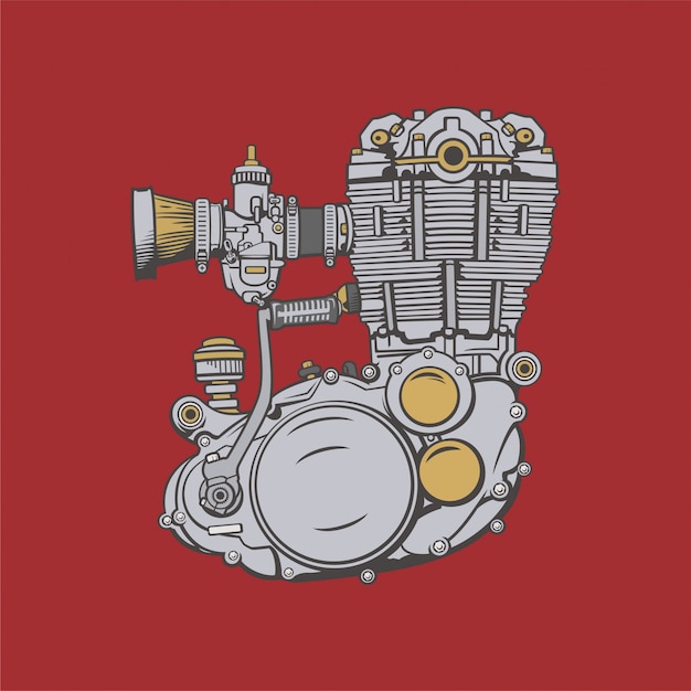 Vector ilustración de motor de motocicleta