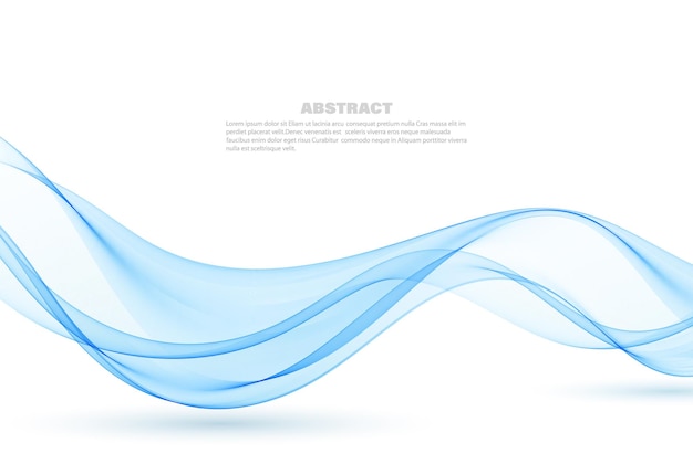 Ilustración de movimiento de curva ondulada de flujo azul Diseño de onda ahumada Líneas vectoriales