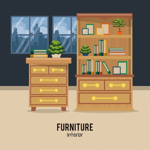 Vector ilustración de muebles para el hogar
