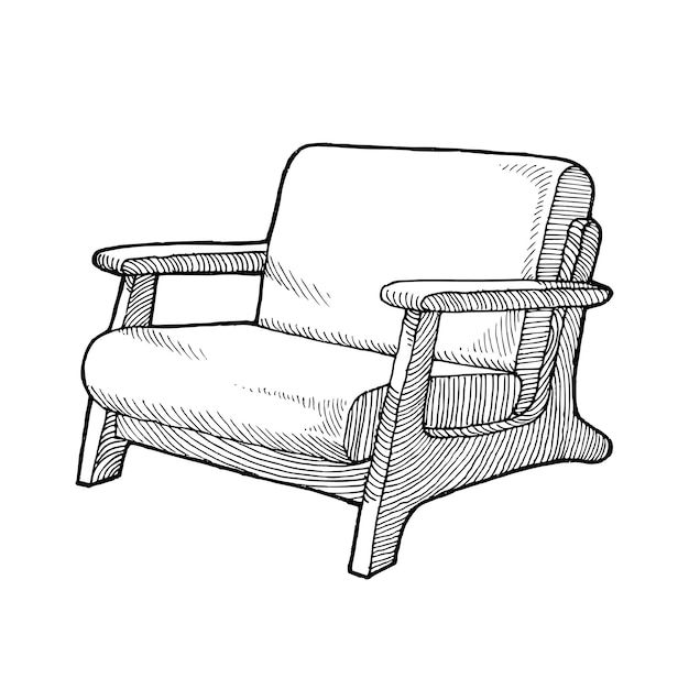Ilustración de muebles para sillas de salón