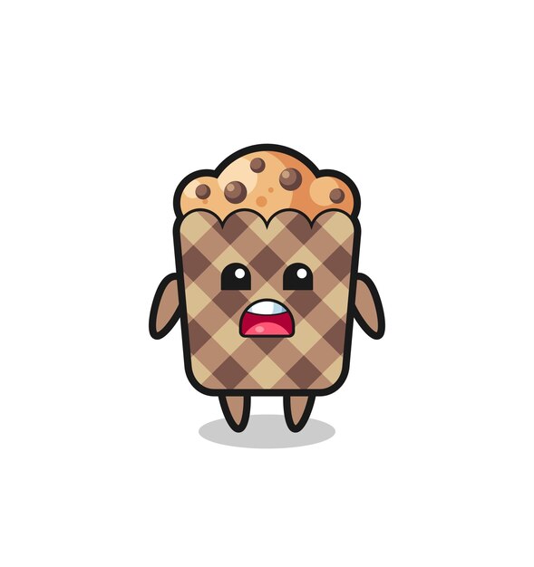 Ilustración de muffin con expresión de disculpa diciendo que lo siento