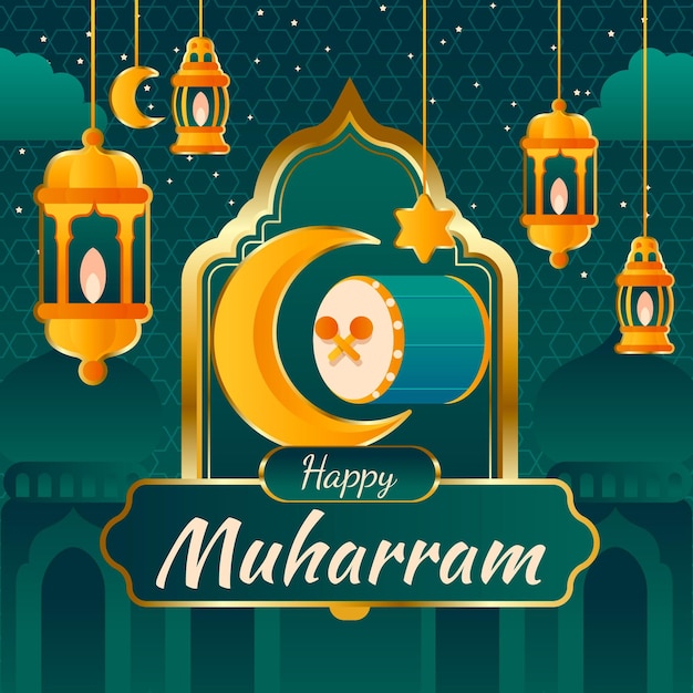 Vector ilustración de muharram degradado