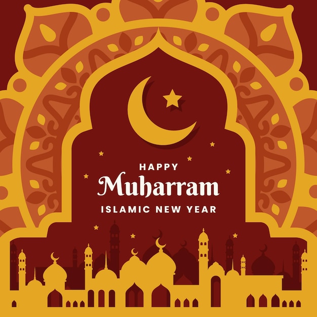 Vector ilustración muharram plana